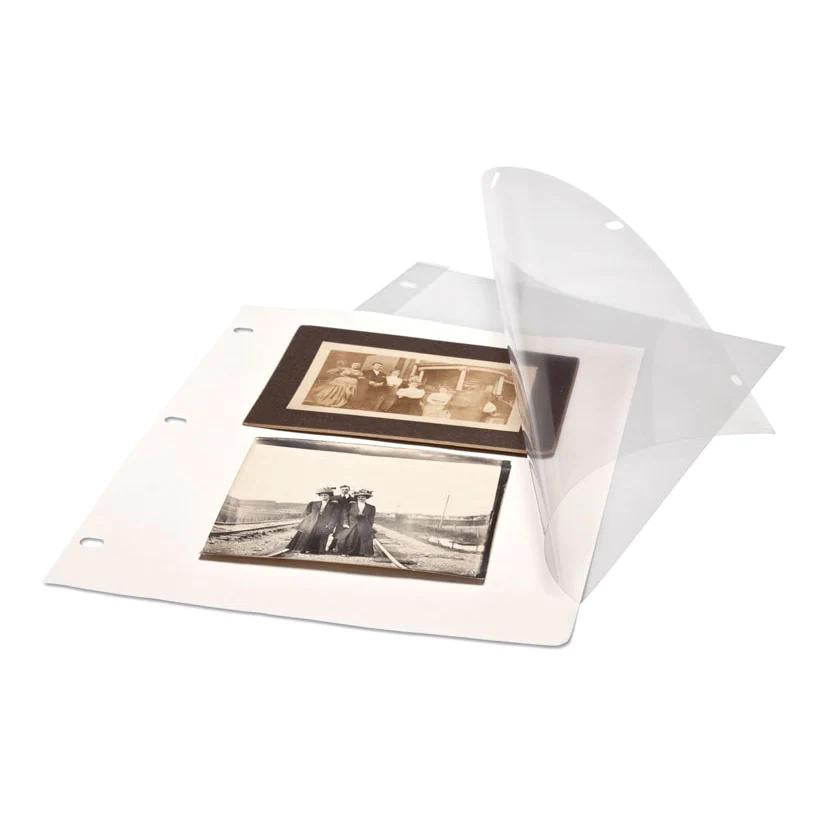 Print File 911PEW pack of 25 3 mil Polyester Page Protector - White Paper Insert-PF Label 9x11-Polyester Page Protectors-Print File