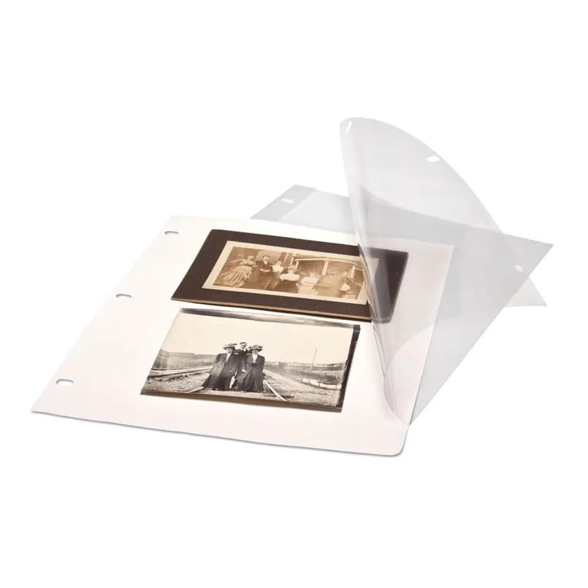 Print File Archival 1011PEW Polyester Page Protectors with White Insert 10 x 11" (500 Sheets)-Polyester Page Protectors-Kudos Cameras