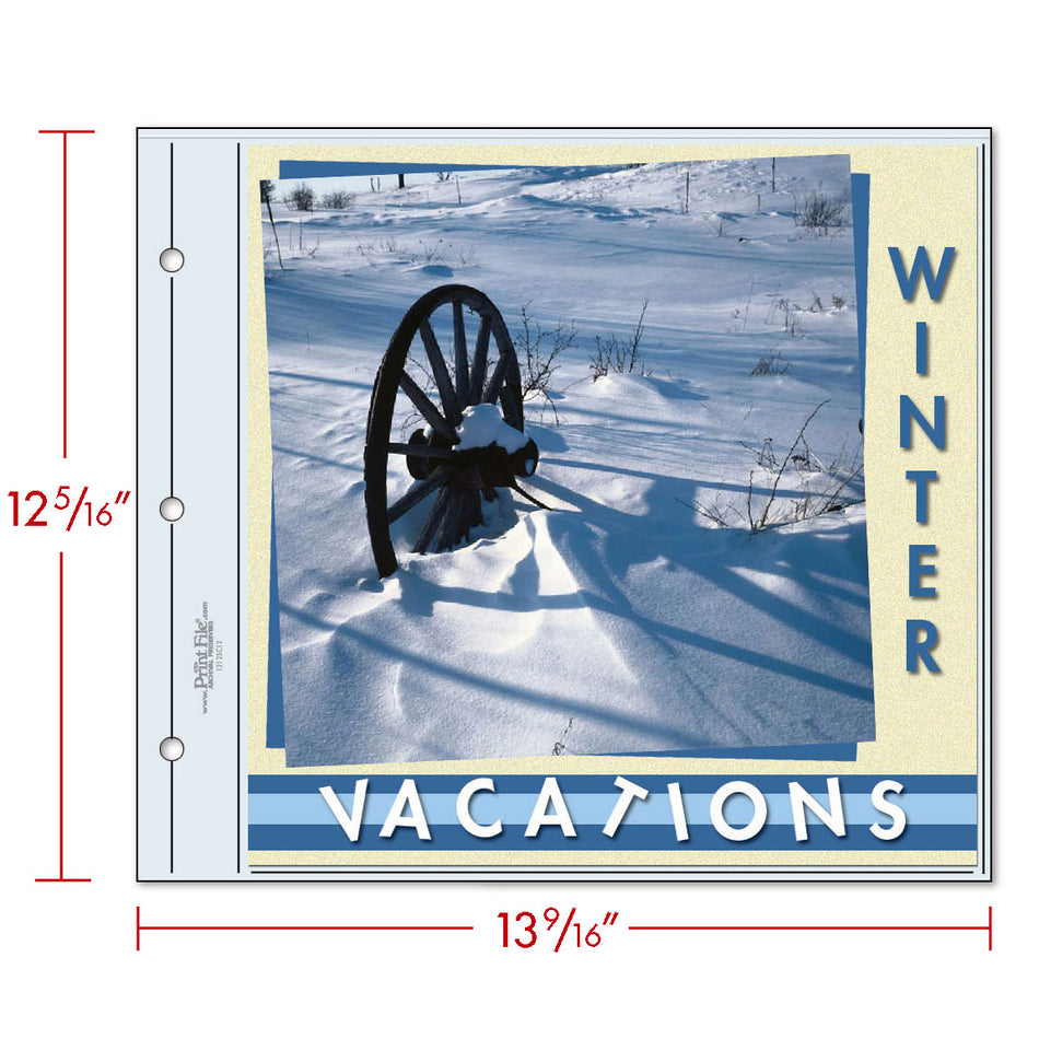 Print File Archival 1212SC12 Album Pages - Extra Large (Clear) for 2 Prints - 12 x 12" (12 Pack)-12x12 Post Bound Scrapbooks-Kudos Cameras