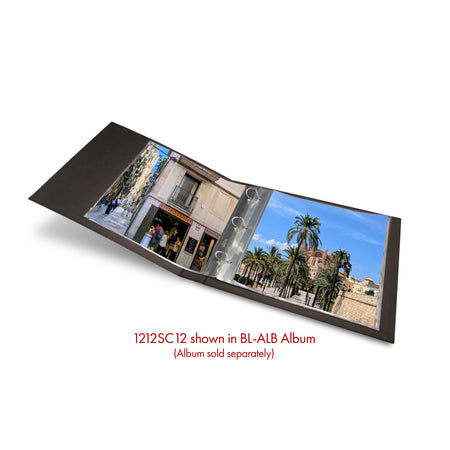 Print File Archival 1212SC12 Album Pages - Extra Large (Clear) for 2 Prints - 12 x 12" (12 Pack)-12x12 Post Bound Scrapbooks-Kudos Cameras