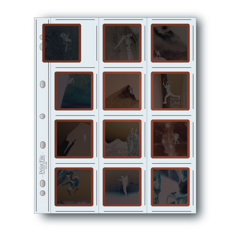 Print File Archival 225-12HB Slide Preservers - Holds 12 x 6x6cm Slide/Neg Film (10 Pack)-Negative Sleeves-Kudos Cameras