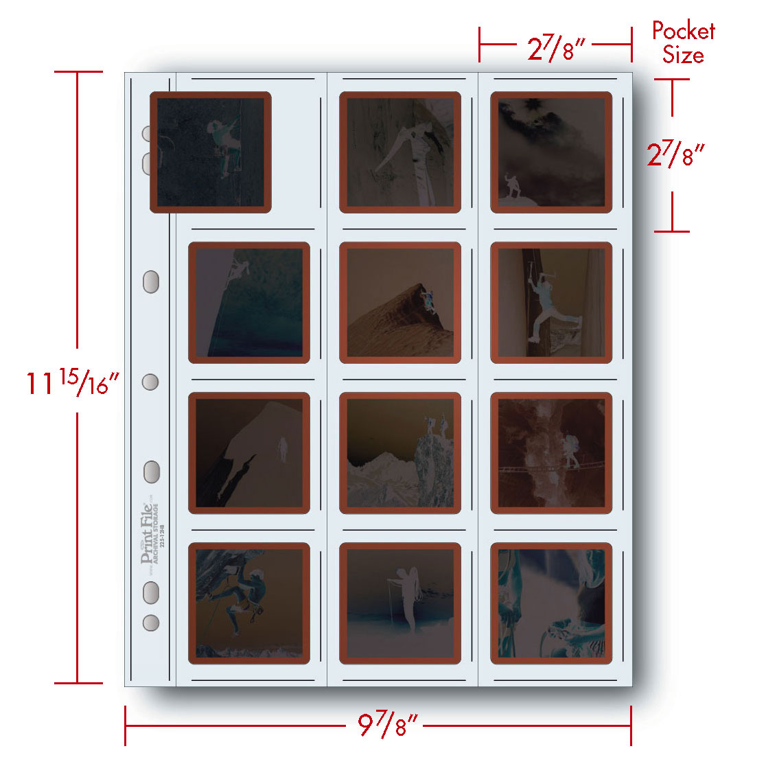 Print File Archival 225-12HB Slide Preservers - Holds 12 x 6x6cm Slide/Neg Film (10 Pack)-Negative Sleeves-Kudos Cameras