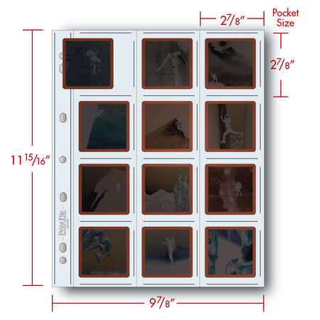Print File Archival 225-12HB Slide Preservers - Holds 12 x 6x6cm Slide/Neg Film (10 Pack)-Negative Sleeves-Kudos Cameras