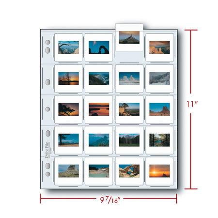 Print File Archival 2x2-20HB Slide Preservers (Heavyweight) - Holds 20 x 35mm Slides (25 Pack)-Slide Preservers-Kudos Cameras