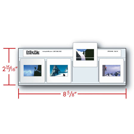 Print File Archival 2x2-4 Slide Strips (Printed) - Holds 4 x 35mm Slides (100 Pack)-Slide Preservers-Kudos Cameras
