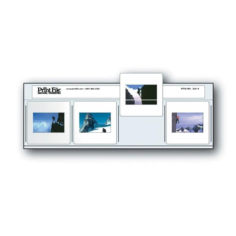 Print File Archival 2x2-4 Slide Strips (Printed) - Holds 4 x 35mm Slides (100 Pack)-Slide Preservers-Kudos Cameras