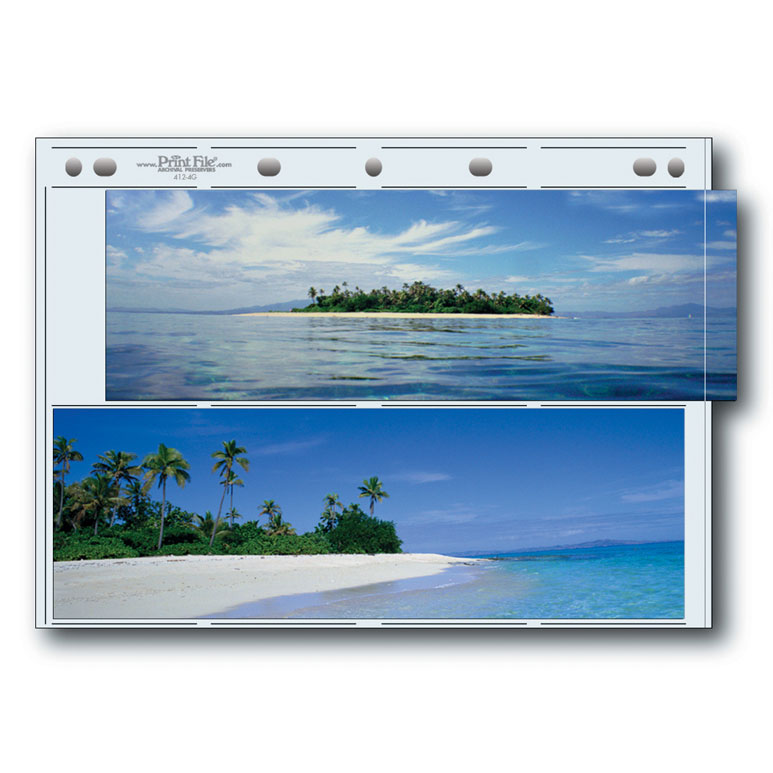 Print File Archival 412-4G Album Pages - Extra Tall (Clear) for 4 Prints - 4 x 12" (25 Pack)-Archival Albums & Clear Album Pages-Kudos Cameras
