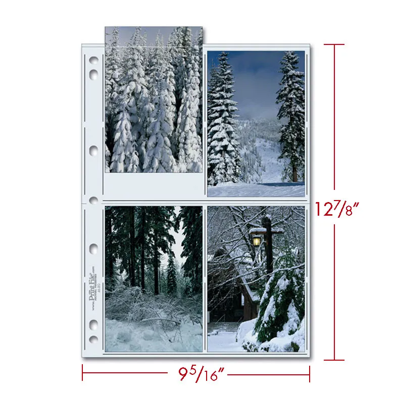 Print File Archival 46-8G Album Pages - Extra Tall (Clear) for 8 Prints - 4 x 6" (25 Pack)-Archival Albums & Clear Album Pages-Kudos Cameras