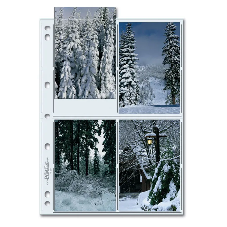 Print File Archival 46-8G Album Pages - Extra Tall (Clear) for 8 Prints - 4 x 6" (25 Pack)-Archival Albums & Clear Album Pages-Kudos Cameras