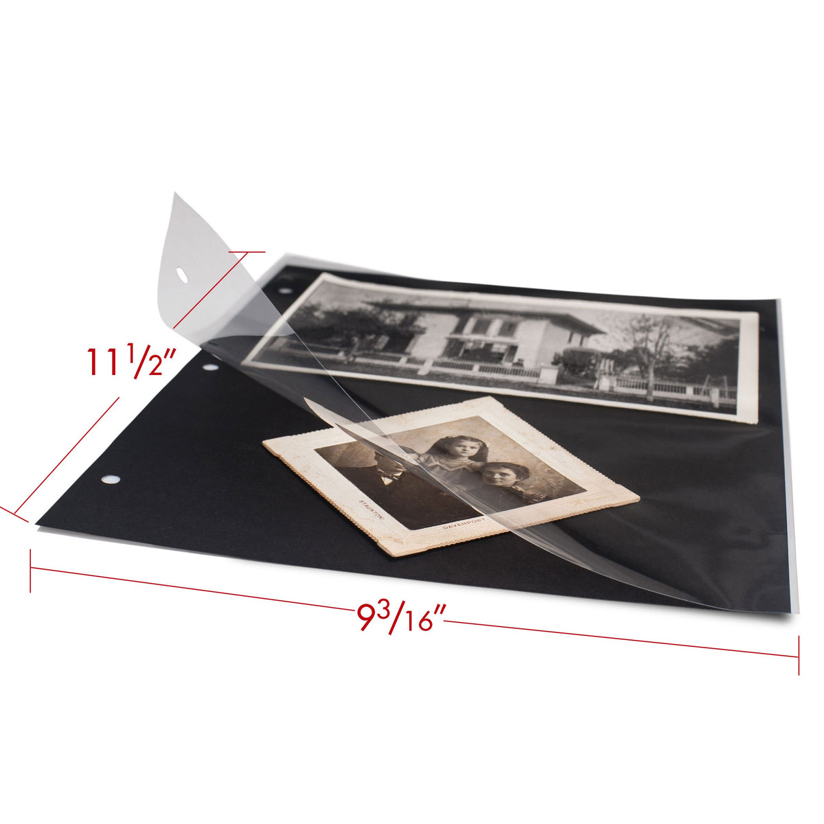 Print File Archival 911PB Polyester Album Page with Black Insert 9 x 11.5" (10 Pack)-Polyester Page Protectors-Kudos Cameras
