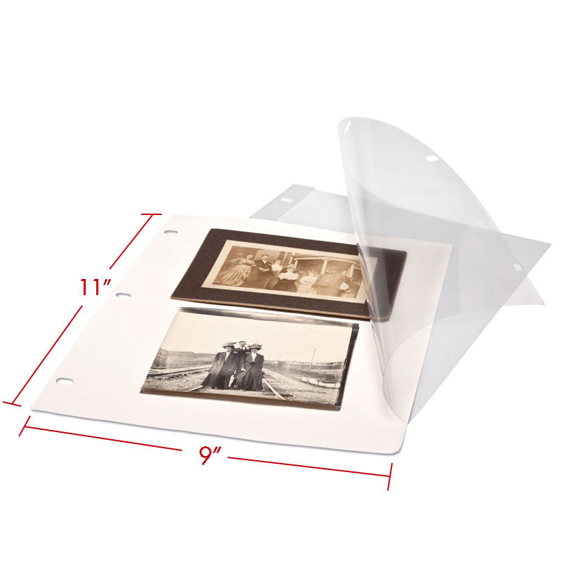 Print File Archival 911PEW Polyester Page Protectors with White Insert 9 x 11" (500 Sheets)-Polyester Page Protectors-Kudos Cameras