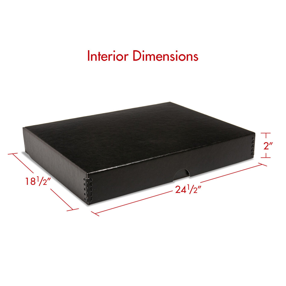 Print File Archival BCS1824 Clamshell Metal Edge Storage Box - 18 x 24 x 2" (Black)-Clamshell Metal Edge Boxes-Kudos Cameras