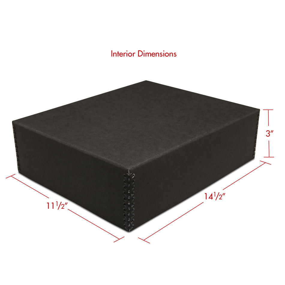 Print File Archival BDF11143 Drop-Front Metal Edge Storage Box - 11 x 14 x 3" (Black)-Metal Edge Boxes Black Drop Front-Kudos Cameras