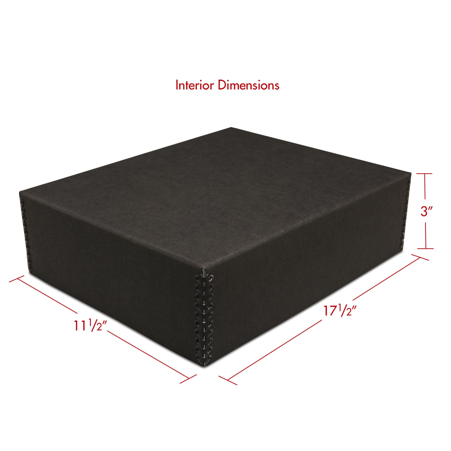 Print File Archival BDF11173 Drop-Front Metal Edge Storage Box - 11 x 17 x 3" (Black)-Metal Edge Boxes Black Drop Front-Kudos Cameras
