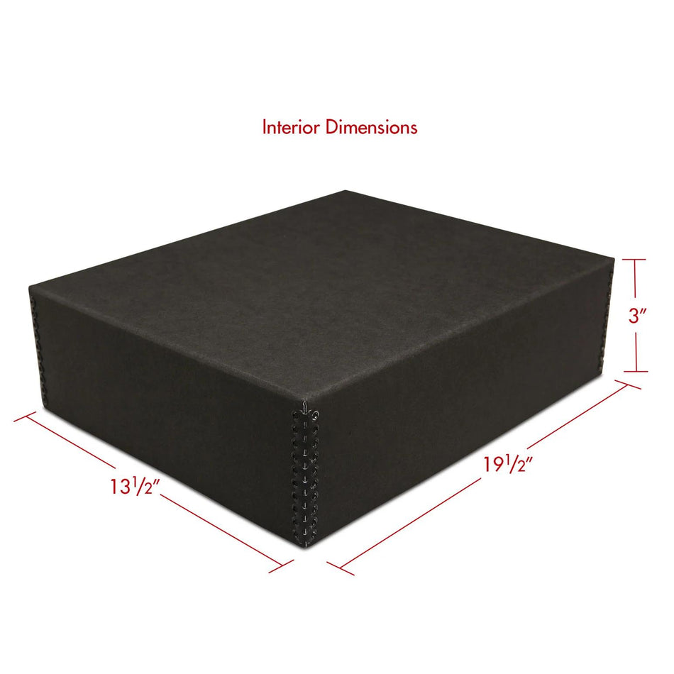 Print File Archival BDF13193 Drop-Front Metal Edge Storage Box - 13 x 19 x 3" (Black)-Metal Edge Boxes Black Drop Front-Kudos Cameras