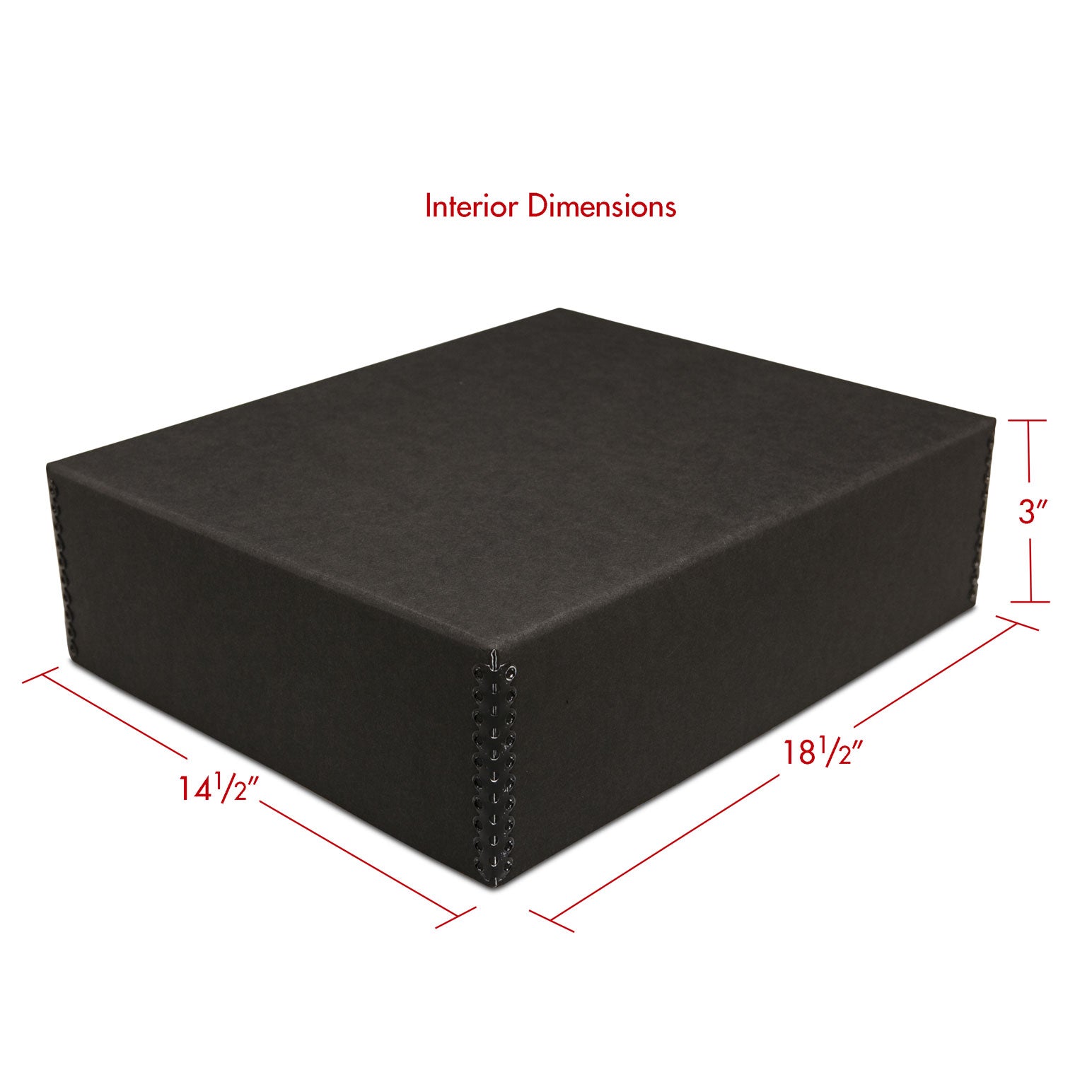 Print File Archival BDF14183 Drop-Front Metal Edge Storage Box - 14 x 18 x 3" (Black)-Metal Edge Boxes Black Drop Front-Kudos Cameras