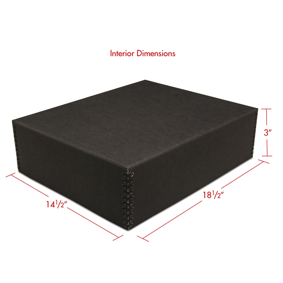 Print File Archival BDF14183 Drop-Front Metal Edge Storage Box - 14 x 18 x 3" (Black)-Metal Edge Boxes Black Drop Front-Kudos Cameras