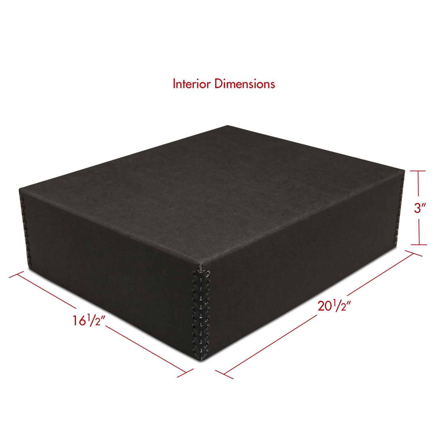 Print File Archival BDF16203 Drop-Front Metal Edge Storage Box - 16 x 20 x 3" (Black)-Metal Edge Boxes Black Drop Front-Kudos Cameras