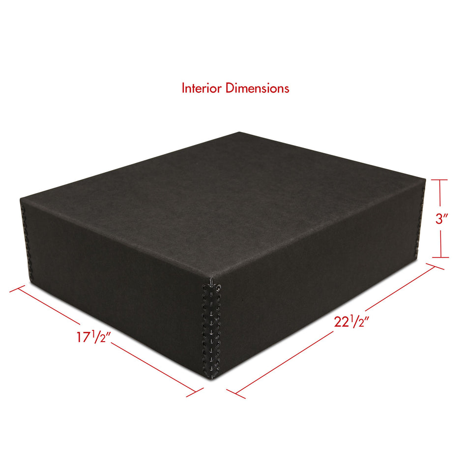 Print File Archival BDF17223 Drop-Front Metal Edge Storage Box - 17 x 22 x 3" (Black)-Metal Edge Boxes Black Drop Front-Kudos Cameras