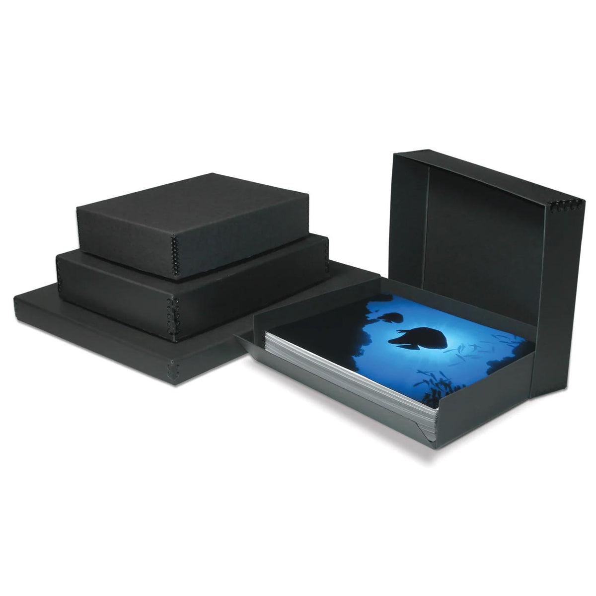 Print File Archival BDF22283 Drop-Front Metal Edge Storage Box - 22 x 28 x 3" (Black)-Metal Edge Boxes Black Drop Front-Kudos Cameras