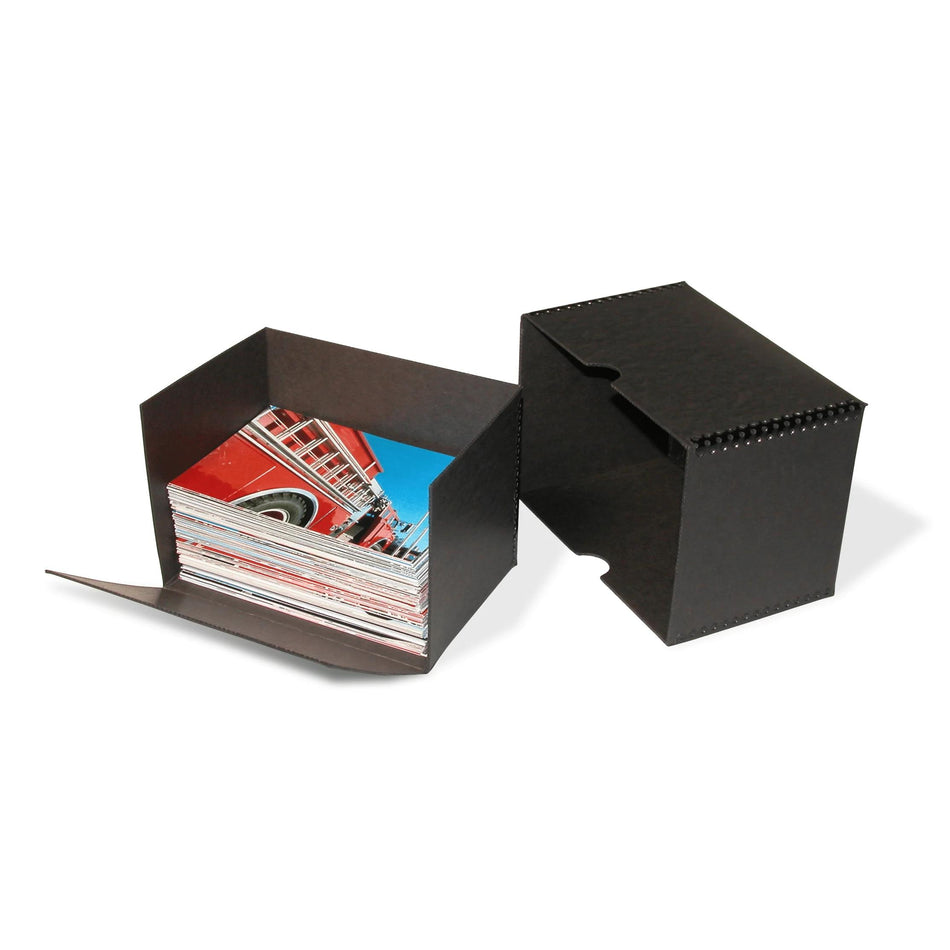 Print File Archival BDF464 Drop-Front Metal Edge Storage Box - 4 x 6 x 4.5" (Black)-Metal Edge Boxes Black Drop Front-Kudos Cameras