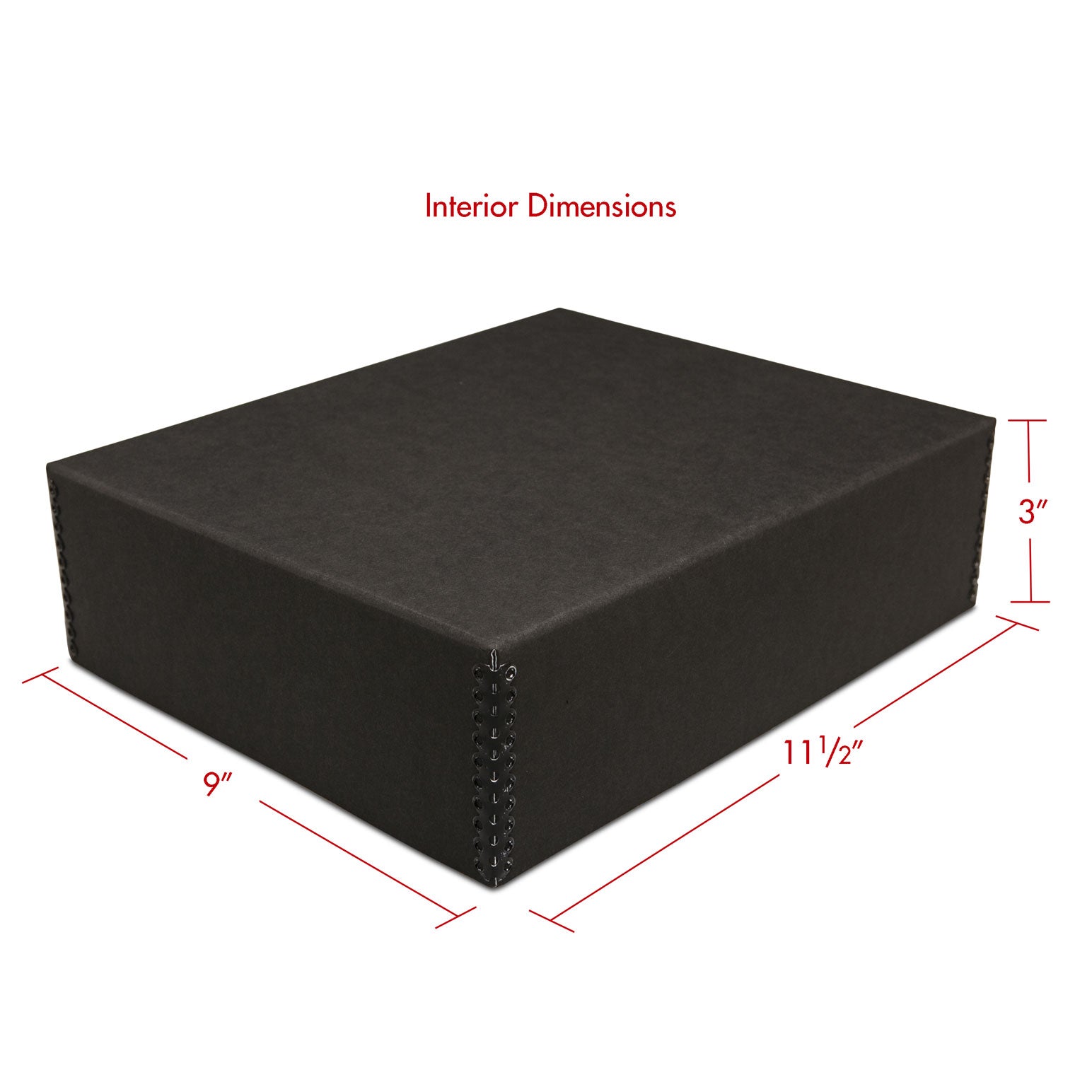 Print File Archival BDF8113 Drop-Front Metal Edge Storage Box - 8.5 x 11 x 3" (Black)-Metal Edge Boxes Black Drop Front-Kudos Cameras