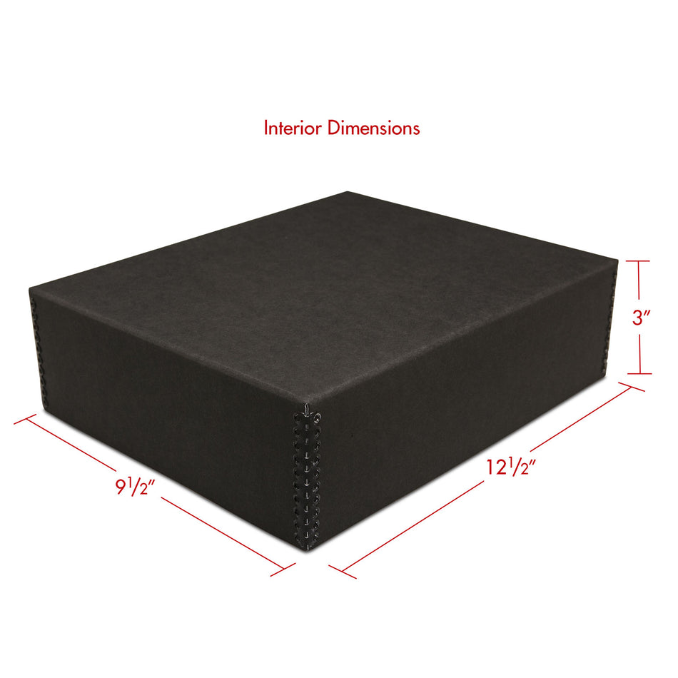 Print File Archival BDF9123 Drop-Front Metal Edge Storage Box - 9 x 12 x 3" (Black)-Metal Edge Boxes Black Drop Front-Kudos Cameras