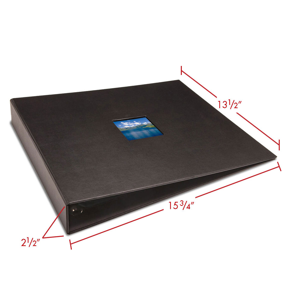 Print File Archival BL-ALB Extra Large Buckram Album Binder (Black)-Black 3-Ring Oversize Album-Kudos Cameras