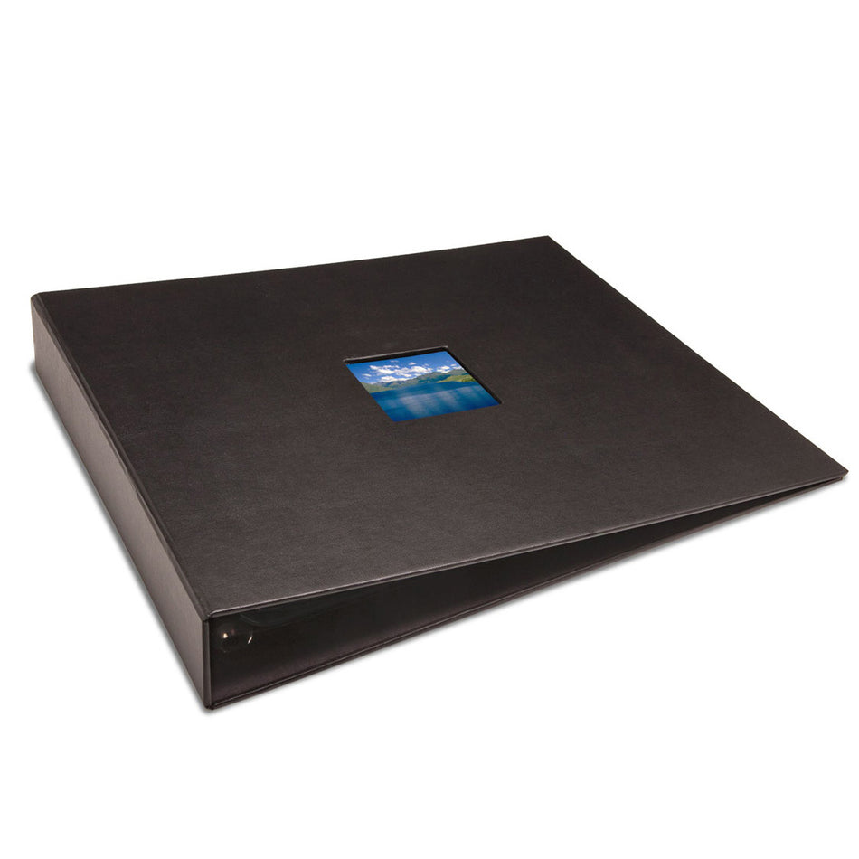 Print File Archival BL-ALB Extra Large Buckram Album Binder (Black)-Black 3-Ring Oversize Album-Kudos Cameras