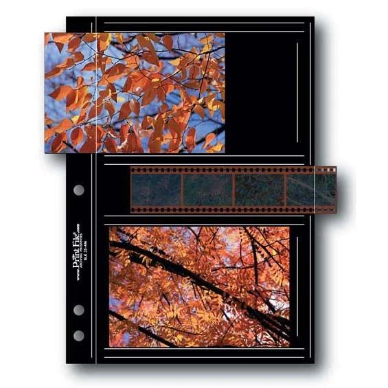 Print File Archival BLK 35-4M Album Pages - Medium (Black) for 4 Prints - 3.5 x 5" (25 Pack)-Premium Archival Albums & Black Album Pages-Kudos Cameras