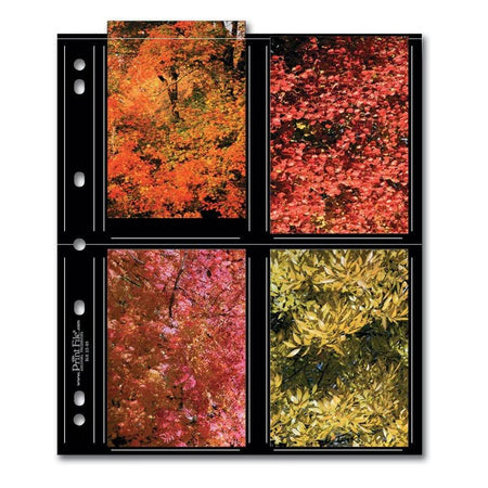 Print File Archival BLK 35-8S Album Pages - Standard (Black) for 8 Prints - 3.5 x 5" (25 Pack)-Premium Archival Albums & Black Album Pages-Kudos Cameras