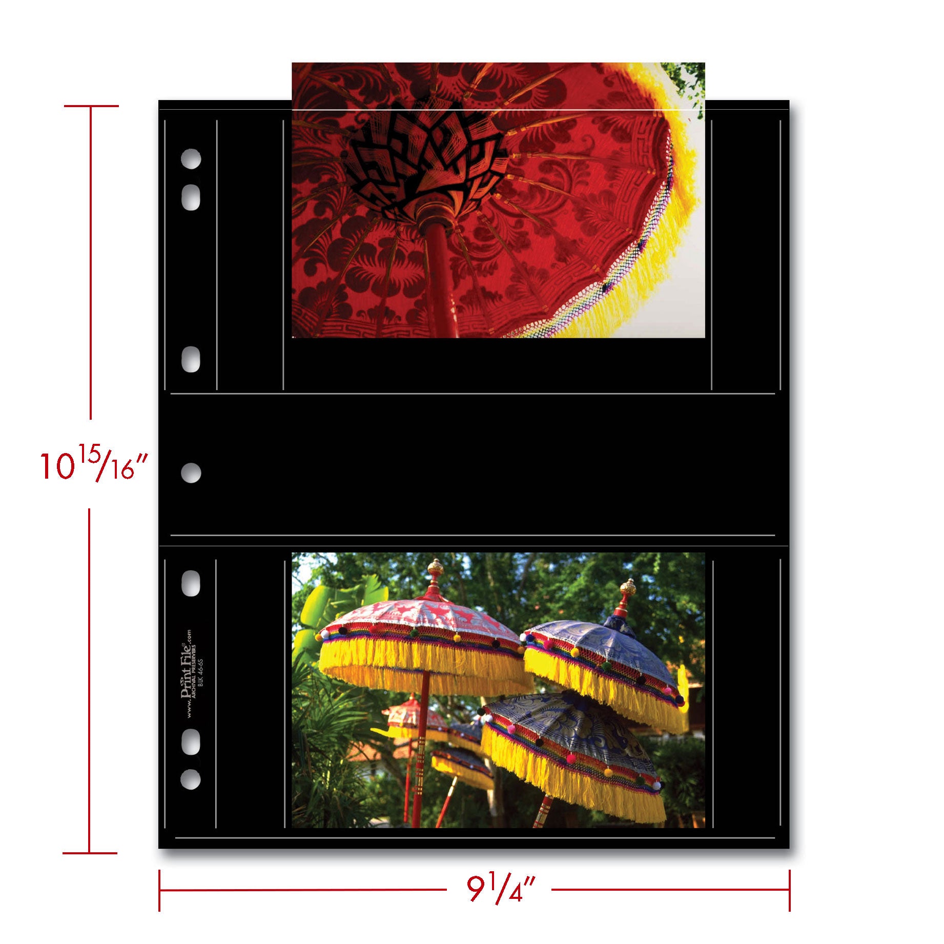 Print File Archival BLK 46-4S Album Pages - Standard (Black) for 4 Prints - 4 x 6" (25 Pack)-Premium Archival Albums & Black Album Pages-Kudos Cameras