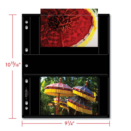 Print File Archival BLK 46-4S Album Pages - Standard (Black) for 4 Prints - 4 x 6" (25 Pack)-Premium Archival Albums & Black Album Pages-Kudos Cameras