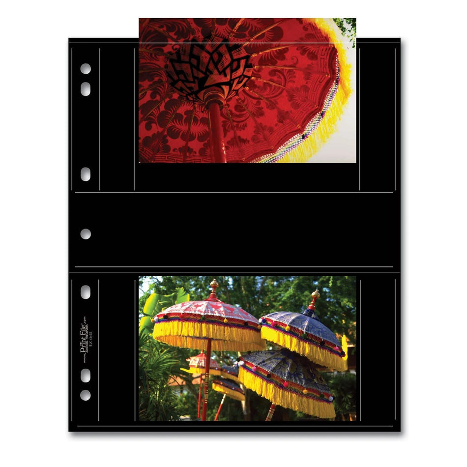 Print File Archival BLK 46-4S Album Pages - Standard (Black) for 4 Prints - 4 x 6" (25 Pack)-Premium Archival Albums & Black Album Pages-Kudos Cameras