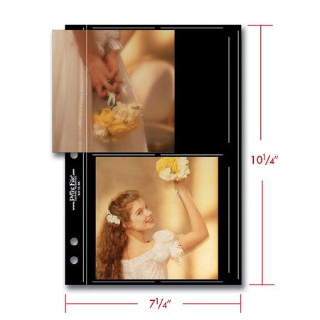 Print File Archival BLK 55-4M Album Pages - Medium (Black) for 4 Prints - 5 x 5" (25 Pack)-Premium Archival Albums & Black Album Pages-Kudos Cameras