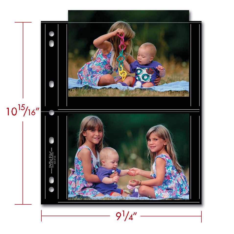Print File Archival BLK 57-4S Album Pages - Standard (Black) for 4 Prints - 5 x 7" (25 Pack)-Premium Archival Albums & Black Album Pages-Kudos Cameras