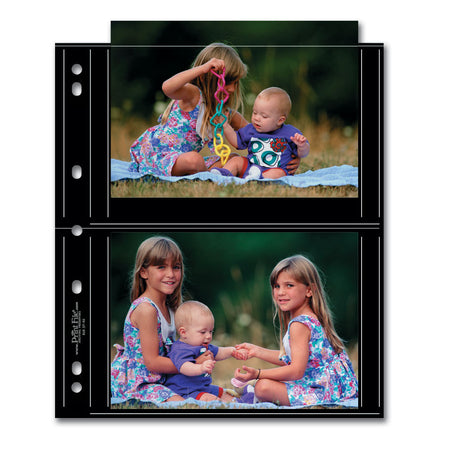 Print File Archival BLK 57-4S Album Pages - Standard (Black) for 4 Prints - 5 x 7" (25 Pack)-Premium Archival Albums & Black Album Pages-Kudos Cameras