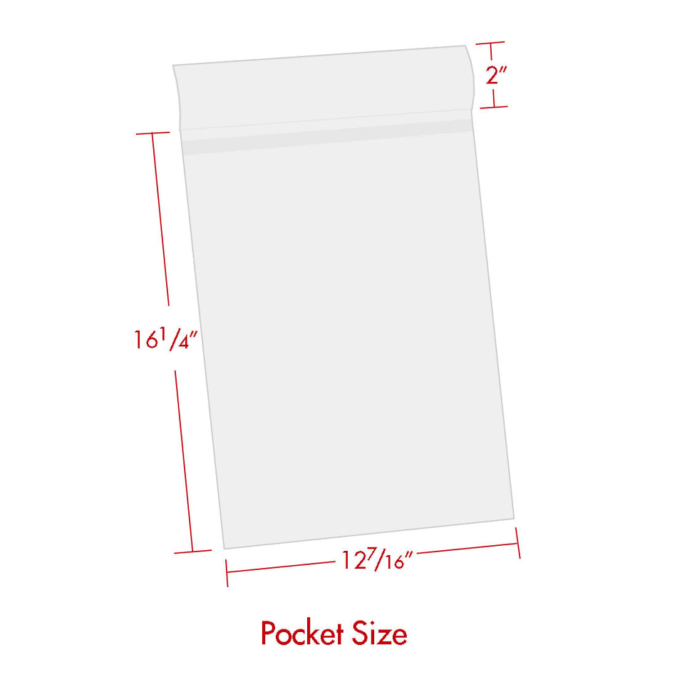 Print File Archival BOPP1216 Crystal Clear Art Protector Bags with 2" Adhesive Strip - 12 x 16" (100 Pack)-Crystal Clear Art Protectors-Kudos Cameras