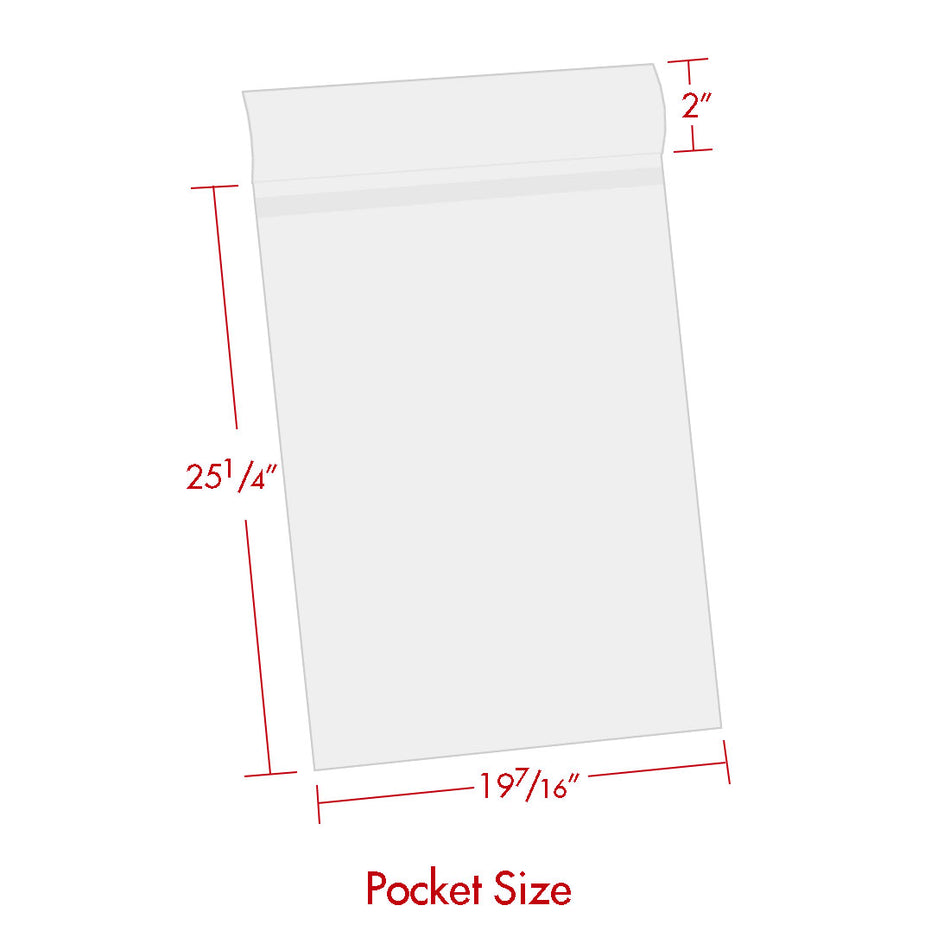 Print File Archival BOPP1925 Crystal Clear Art Protector Bags with 2" Adhesive Strip - 19 x 25" (100 Pack)-Crystal Clear Art Protectors-Kudos Cameras