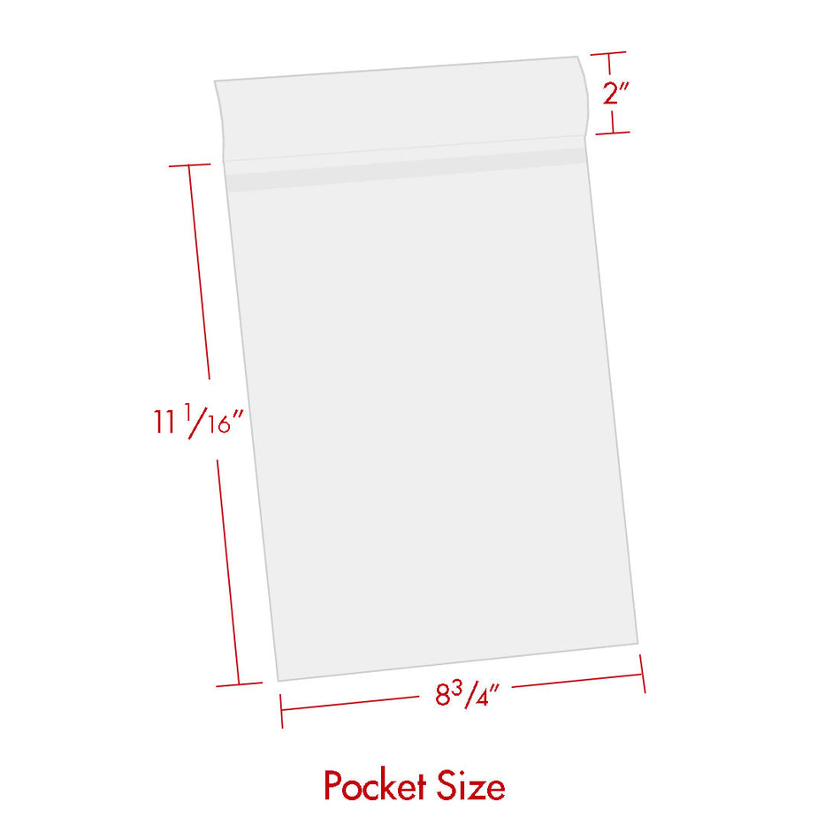 Print File Archival BOPP811 Crystal Clear Art Protector Bags with 2" Adhesive Strip - 8.5 x 11" (100 Pack)-Crystal Clear Art Protectors-Kudos Cameras