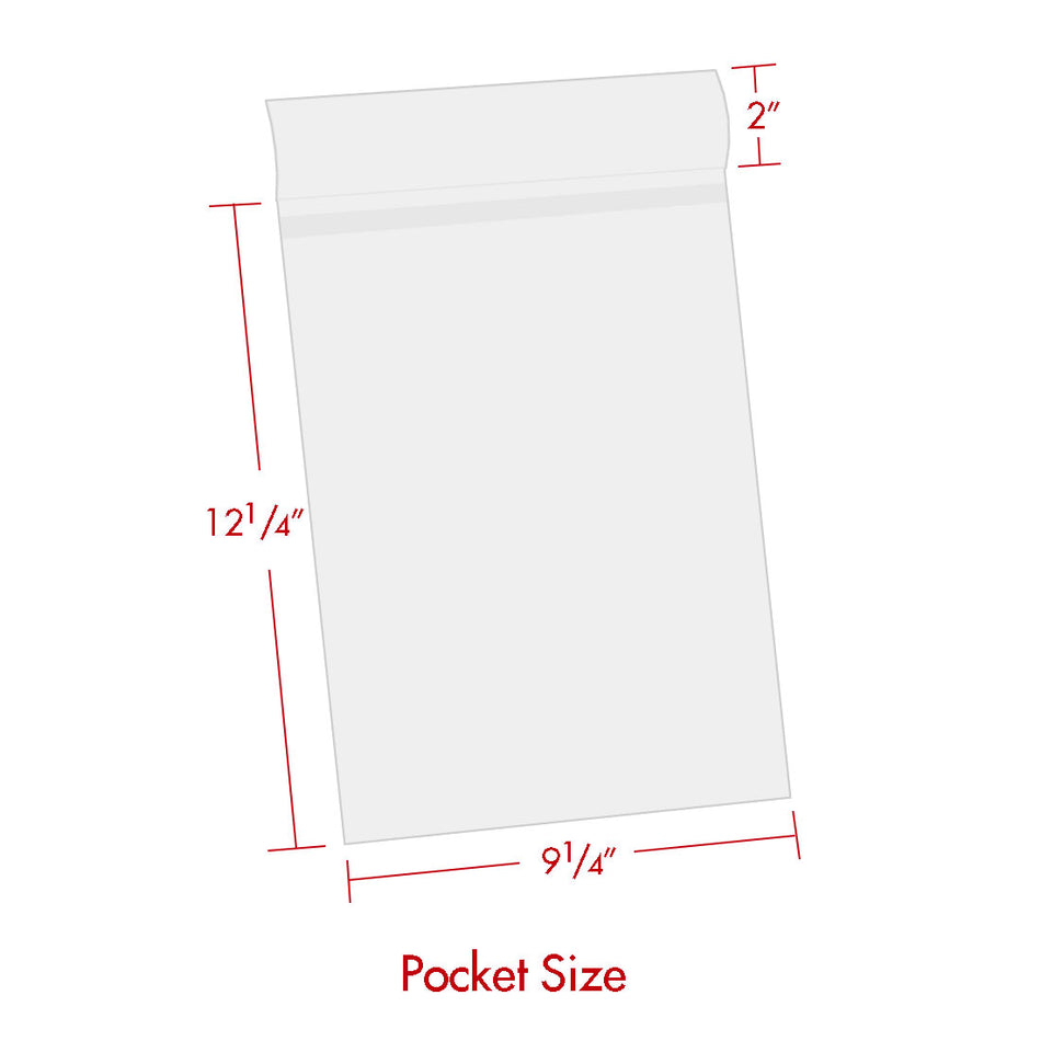 Print File Archival BOPP912 Crystal Clear Art Protector Bags with 2" Adhesive Strip - 9 x 12" (100 Pack)-Crystal Clear Art Protectors-Kudos Cameras