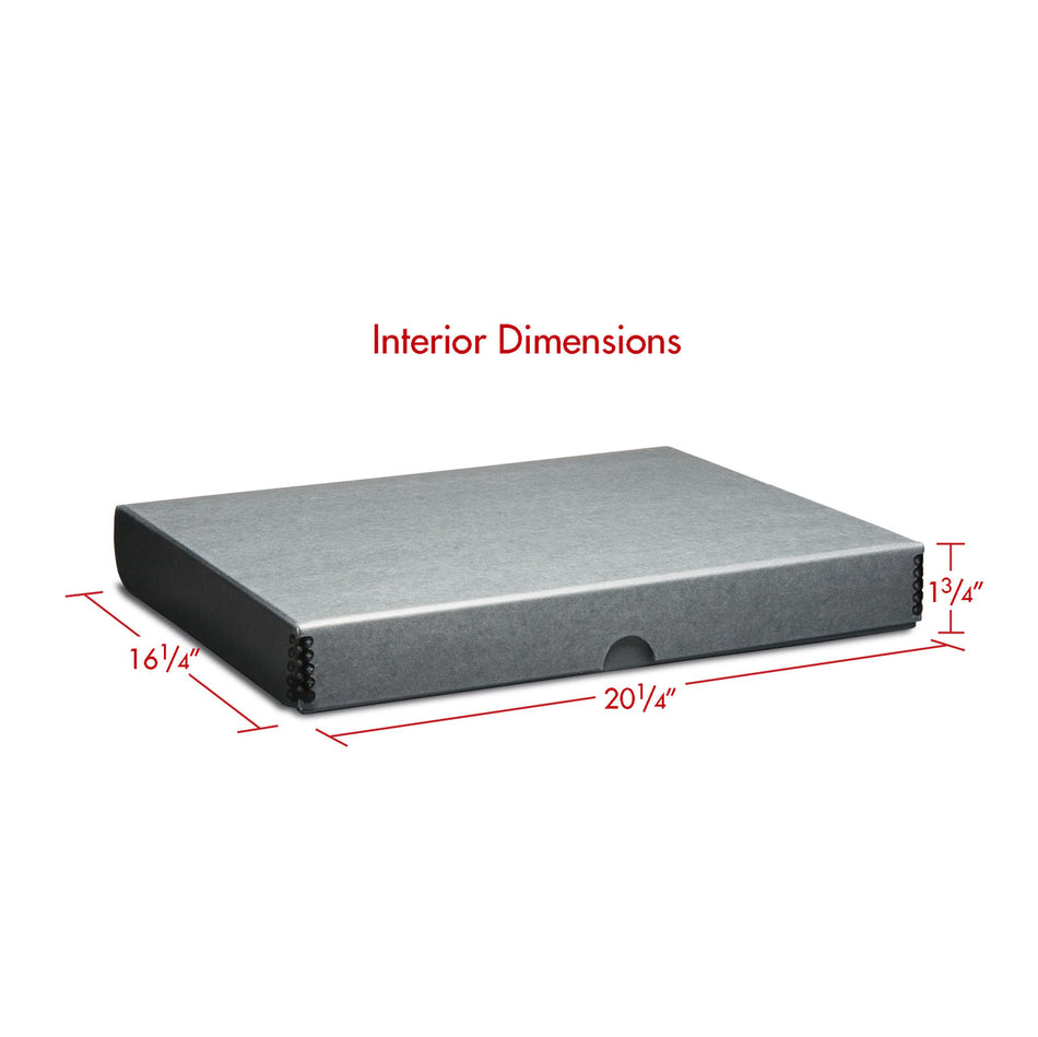 Print File Archival FSBG1620 Clamshell Metal Edge Storage Box - 16 x 20 x 1.75" (Grey)-Clamshell Metal Edge Boxes-Kudos Cameras