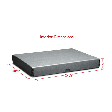 Print File Archival FSBG1824 Clamshell Metal Edge Storage Box - 18 x 24 x 2" (Grey)-Clamshell Metal Edge Boxes-Kudos Cameras