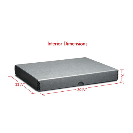 Print File Archival FSBG2230 Clamshell Metal Edge Storage Box - 22 x 30 x 2" (Grey)-Clamshell Metal Edge Boxes-Kudos Cameras
