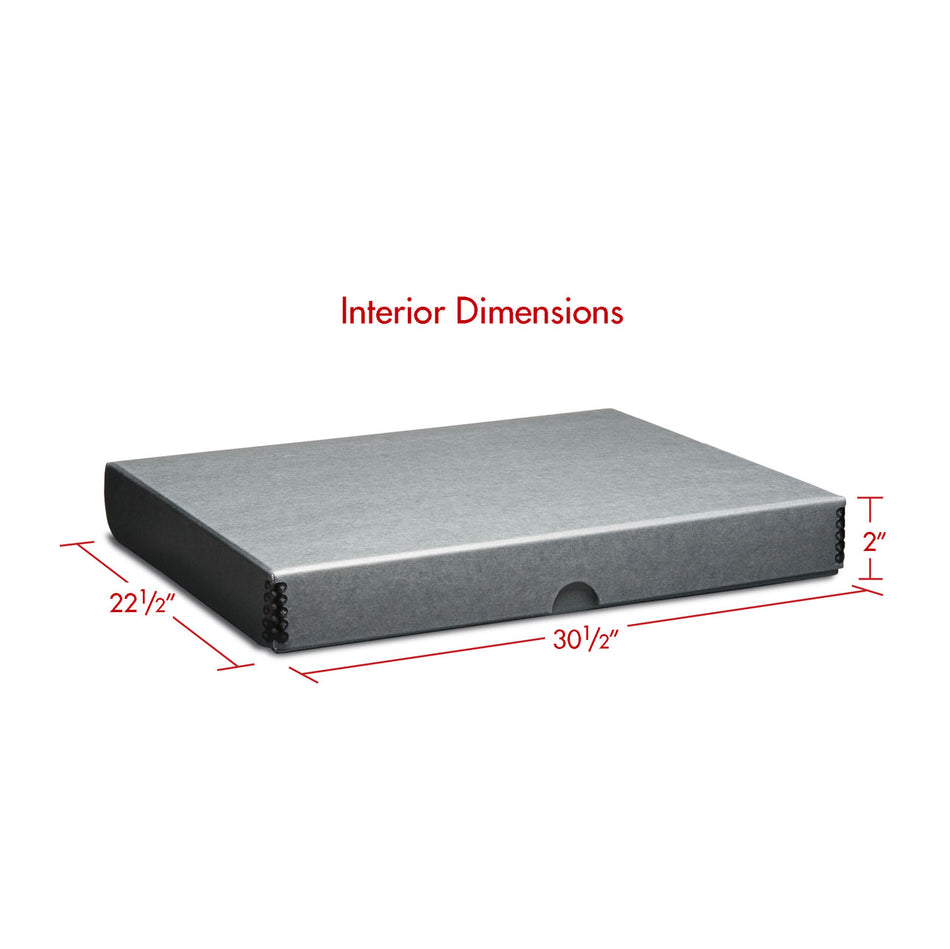 Print File Archival FSBG2230 Clamshell Metal Edge Storage Box - 22 x 30 x 2" (Grey)-Clamshell Metal Edge Boxes-Kudos Cameras