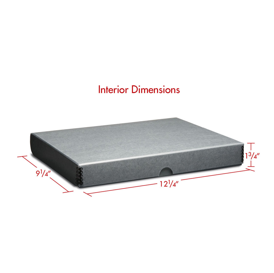 Print File Archival FSBG912 Clamshell Metal Edge Storage Box - 9 x 12 x 1.75" (Grey)-Clamshell Metal Edge Boxes-Kudos Cameras