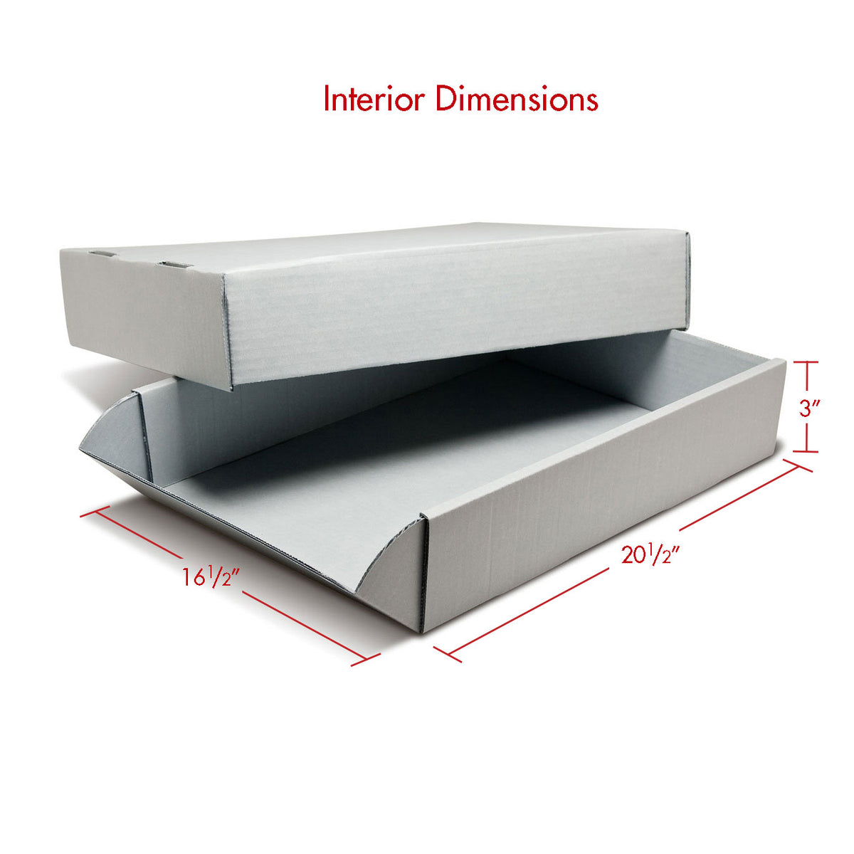 Print File Archival G20163 Acrylic Coated Corrugated Storage Box - 16 x 20 x 3" (Grey)-Acrylic Coated Corrugated Boxes-Kudos Cameras