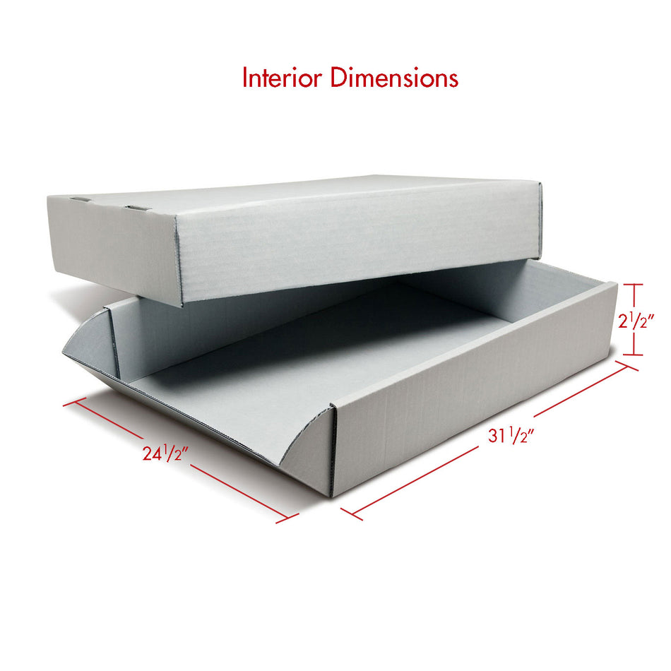 Print File Archival G31242 Acrylic Coated Corrugated Storage Box - 24 x 31 x 2.5" (Grey)-Acrylic Coated Corrugated Boxes-Kudos Cameras