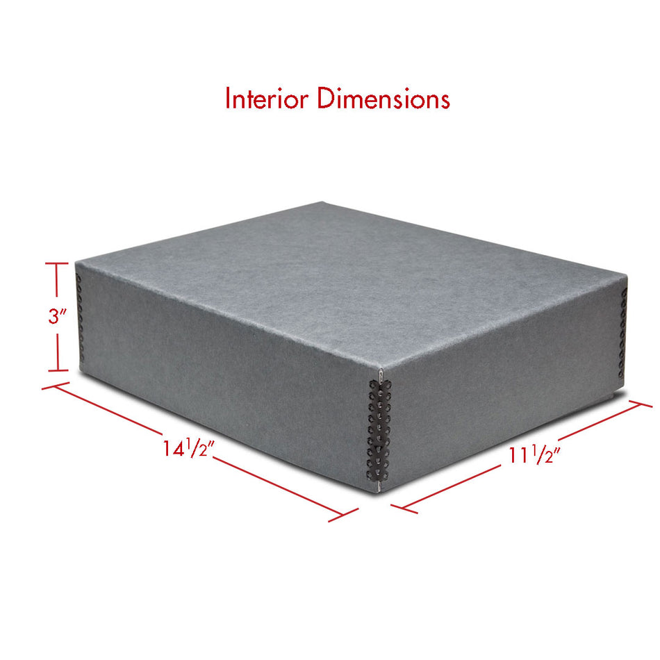 Print File Archival GDF11143 Drop-Front Metal Edge Storage Box - 11 x 14 x 3" (Grey)-Metal Edge Boxes Gray Drop Front-Kudos Cameras