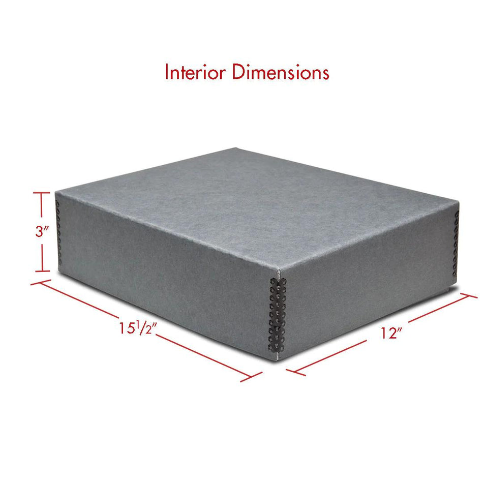 Print File Archival GDF12153 Drop-Front Metal Edge Storage Box - 12 x 15 x 3" (Grey)-Metal Edge Boxes Gray Drop Front-Kudos Cameras